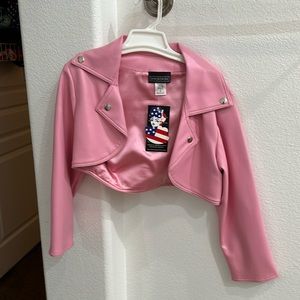 Pinup Couture Faux Leather Bolero Jacket S